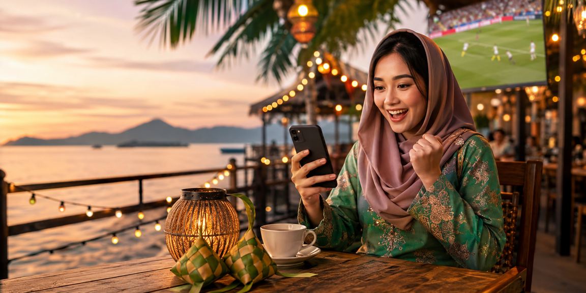 Pemain bertaruh bola sepak mudah alih di Sabah musim Hari Raya